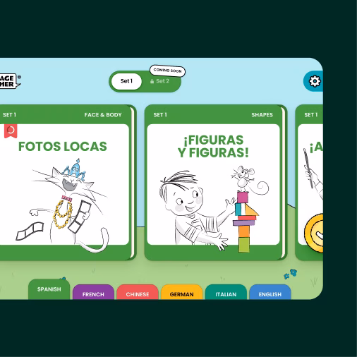 ui of application for learning languages